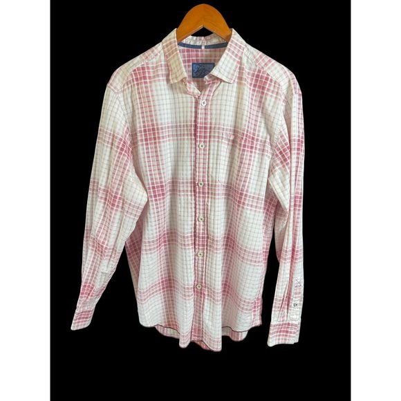 Tommy Bahama Denim Other - Tommy Bahama Denim Long Sleeve Shirt Cranberry Red White Check Mens Size Large